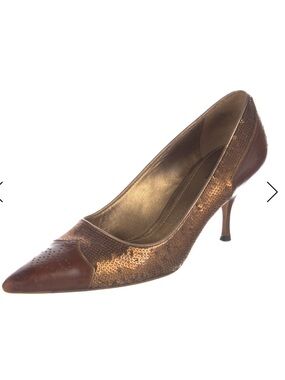 Prada leather sequin pattern pump heel